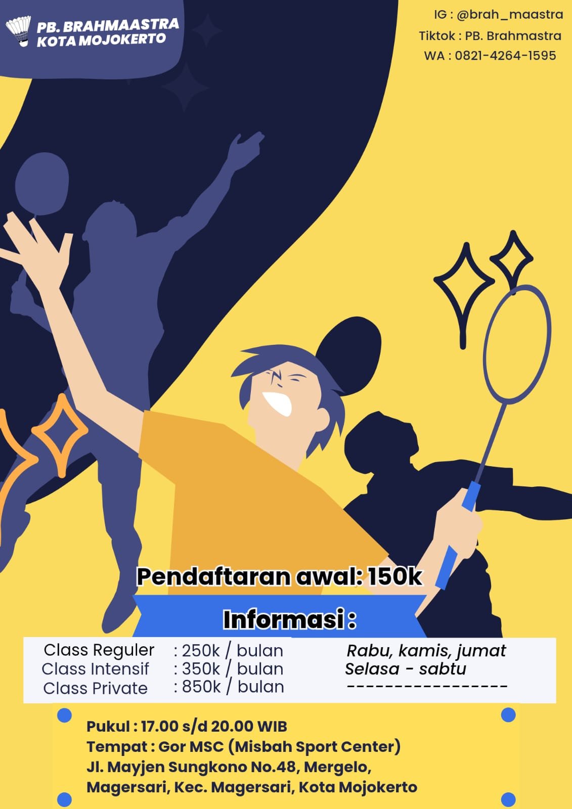 Persatuan Bulutangkis Brahmaastra Buka Kelas Latihan, Biayanya Rp 250 Ribu/Bulan