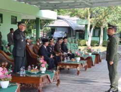 Dandim 0424/Tanggamus Baca Amanat Panglima TNI Pada Upacara Peringatan Hut TNI Ke-80 di Makodim 0424/Tanggamus