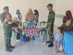 Satgas TMMD Kodim 0815 / Mojokerto Pendampingan Posyandu, Wujud Kepedulian  Kesehatan Masyarakat