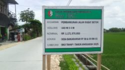 Realisasi Pembangunan Jalan Cor Beton Tahap I di Desa Banjaranyar, Baureno, Bojonergoro