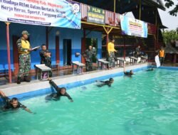 Uji Ketahanan Prajurit, Kodim 0815/Mojokerto Gelar PSJM Renang Militer