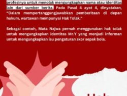 Hak Wartawan Tolak Ungkap Identitas Sumber, Pelaku Paksa Dipidana Dan Denda 500 Juta