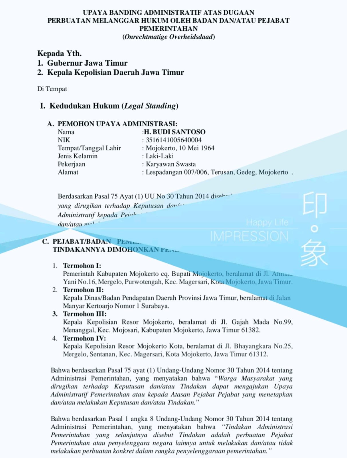 Advokat Hanum Ajukan Banding Parkir Berlangganan Kabupaten Mojokerto, Kepala DPRKP2 Kabupaten Mojokerto Angkat Bicara