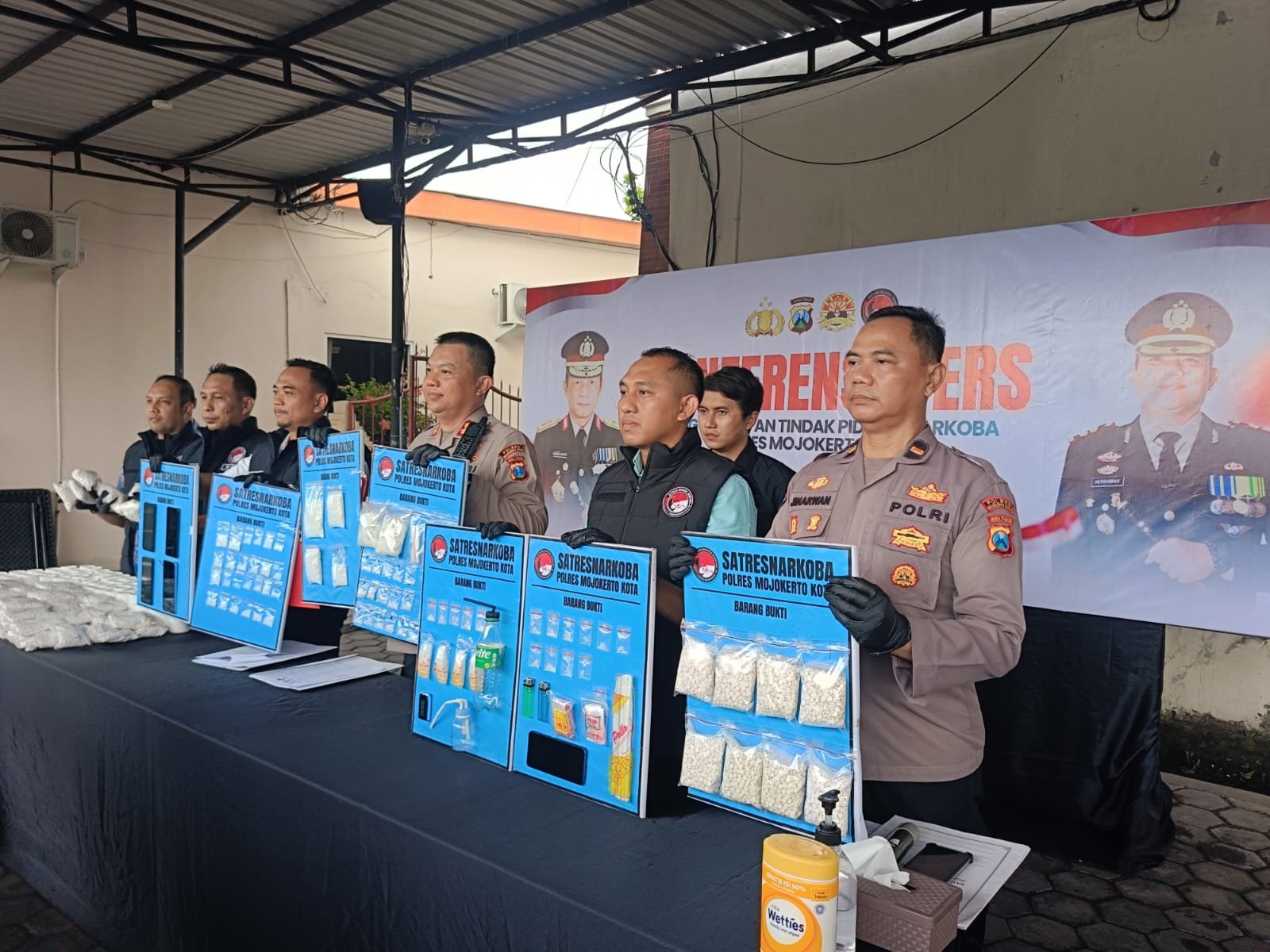 Polres Mojokerto Gagalkan Narkoba Rp1,1 M: 57 Tersangka Ditangkap, 117 Ribu Nyawa Selamat