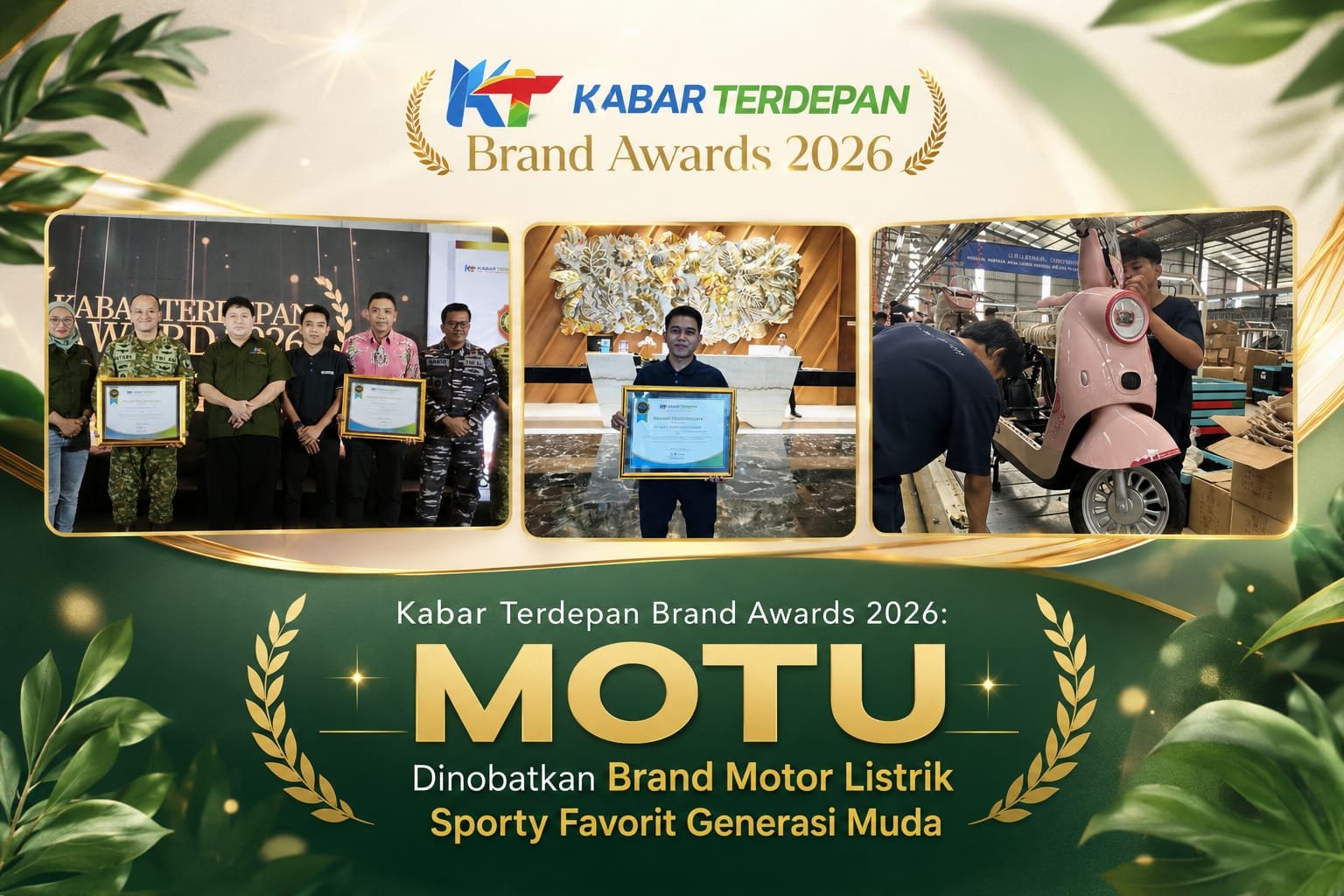 Kabar Terdepan Brand Awards 2026: MOTU Dinobatkan Brand Motor Listrik Sporty Favorit Generasi Muda