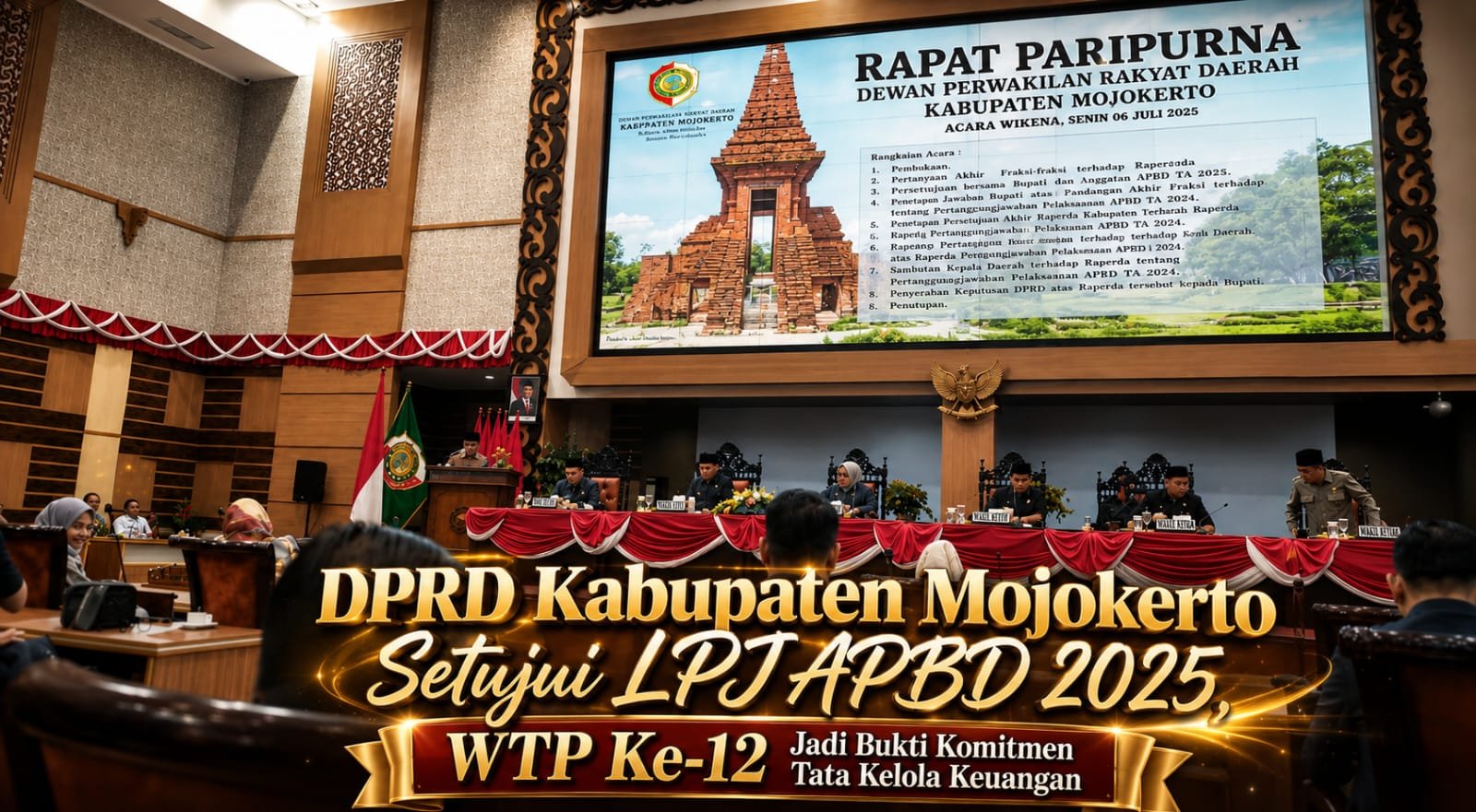 DPRD Kabupaten Mojokerto Setujui LPJ APBD 2025, WTP Ke-12 Jadi Bukti Komitmen Tata Kelola Keuangan