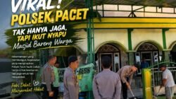 Viral! Polsek Pacet Tak Hanya Jaga, Tapi Ikut Nyapu Masjid Bareng Warga