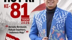 Kepala Dinas Pendidikan Kabupaten Mojokerto Amsar Azhari Siregar, S.H., M.M. Mengucapkan Selamat HUT RI ke-81 Tahun 2026.