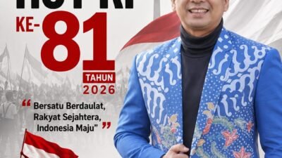 Kepala Dinas Pendidikan Kabupaten Mojokerto Amsar Azhari Siregar, S.H., M.M. Mengucapkan Selamat HUT RI ke-81 Tahun 2026.