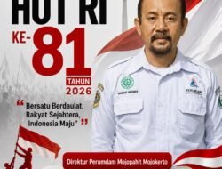 Direktur Perumdam Mojopahit Mojokerto, Fayakun Hidayat, S.H. Mengucapkan HUT RI ke-81 Tahun 2026