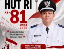 Kepala Desa Dlanggu Kabupaten Mojokerto Mengucapkan Selamat HUT RI ke-81 Tahun 2026