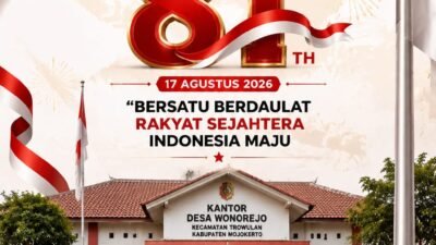 Kepala Desa Wonorejo, Trowulan, Mojokerto Mengucapkan Selamat HUT RI ke-81 Tahun 2026
