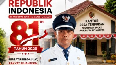 Kepala Desa Tempuran, Sooko, Mojokerto Mengucapkan Selamat HUT RI ke-81 Tahun 2026