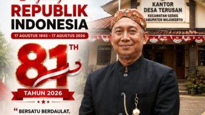 Kepala Desa Terusan, Gedeg, Mojokerto Mengucapkan Selamat HUT RI ke-81 Tahun 2026