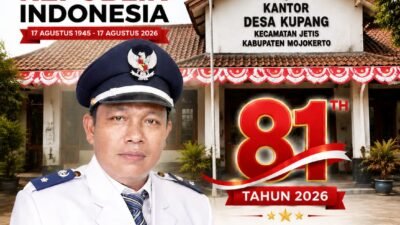 Kepala Desa Kupang, Jetis, Mojokerto Mengucapkan Selamat HUT RI ke-81 Tahun 2026
