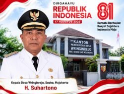Kepala Desa Wringinrejo, Sooko, Mojokerto Mengucapkan Dirgahayu RI ke-81 Tahun
