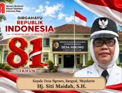 Kepala Desa Ngrowo, Bangsal, Mojokerto Mengucapkan Selamat HUT RI ke-81 Tahun