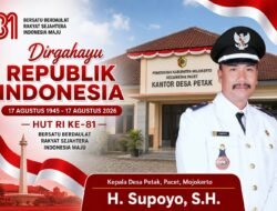 Kepala Desa Petak, Pacet, Mojokerto Mengucapkan Selamat HUT RI ke-81 Tahun