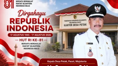 Kepala Desa Petak, Pacet, Mojokerto Mengucapkan Selamat HUT RI ke-81 Tahun