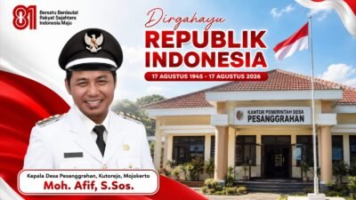 Kepala Desa Pesanggrahan, Kutorejo, Mojokerto Mengucapkan Selamat HUT RI ke-81 Tahun
