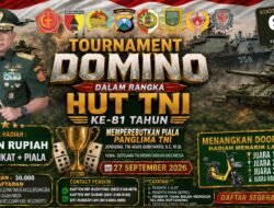 Sambut HUT ke-81 TNI, Kodim 0815 Mojokerto Gelar Lomba Domino Piala Panglima TNI