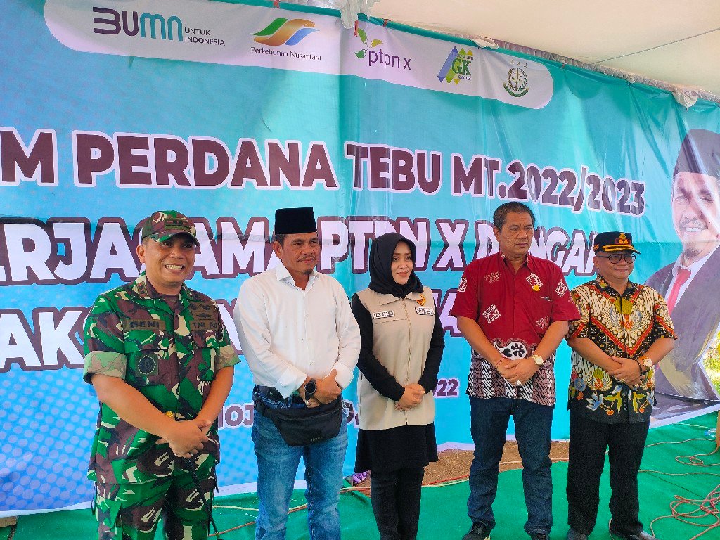 Tanam Perdana Tebu, PTPN X Kerjasama dengan Kejati Jatim untuk Antisipasi Penjarahan