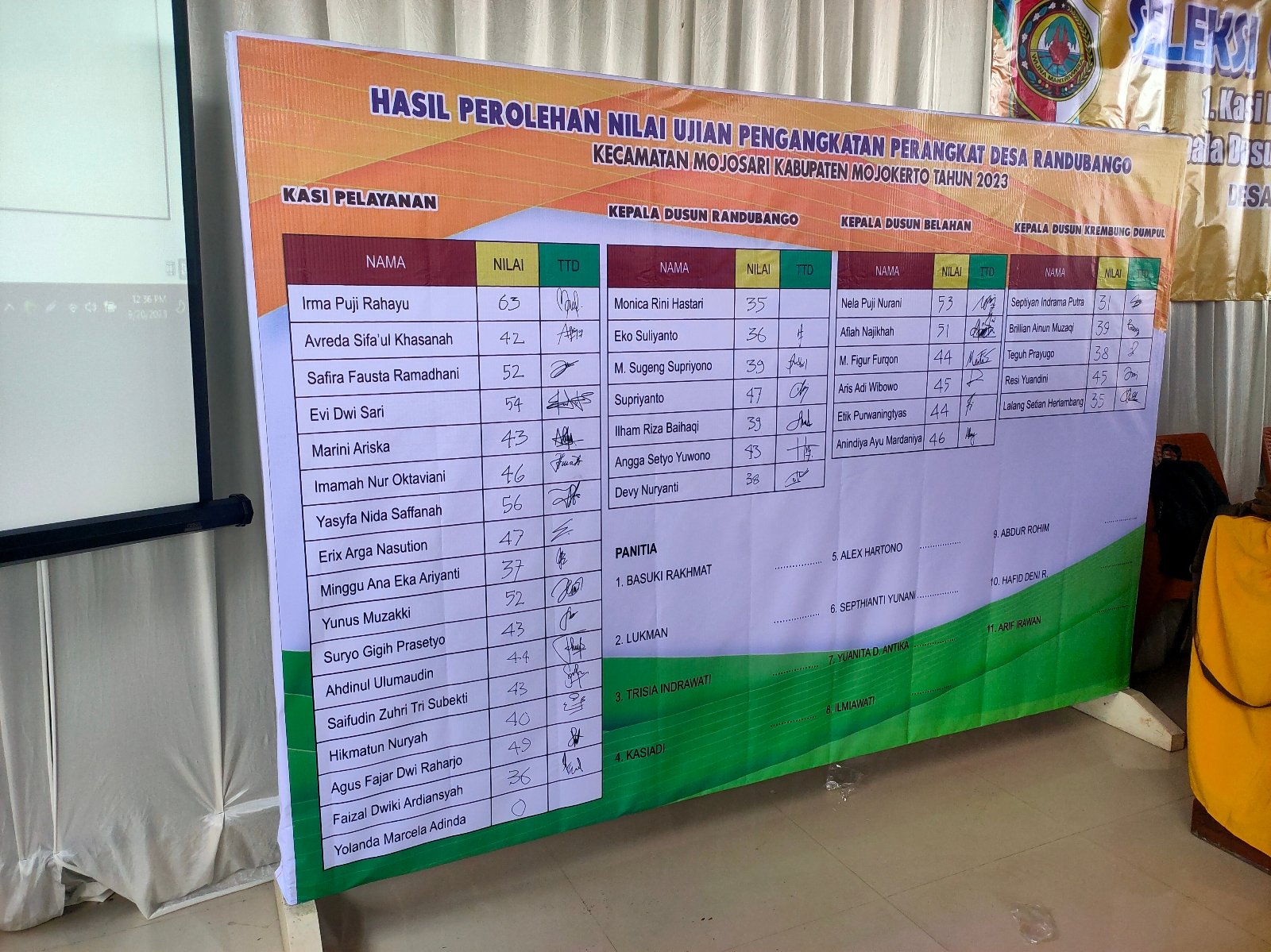 Pemdes Randubango Adakan Ujian 4 Jabatan Perangkat Desa