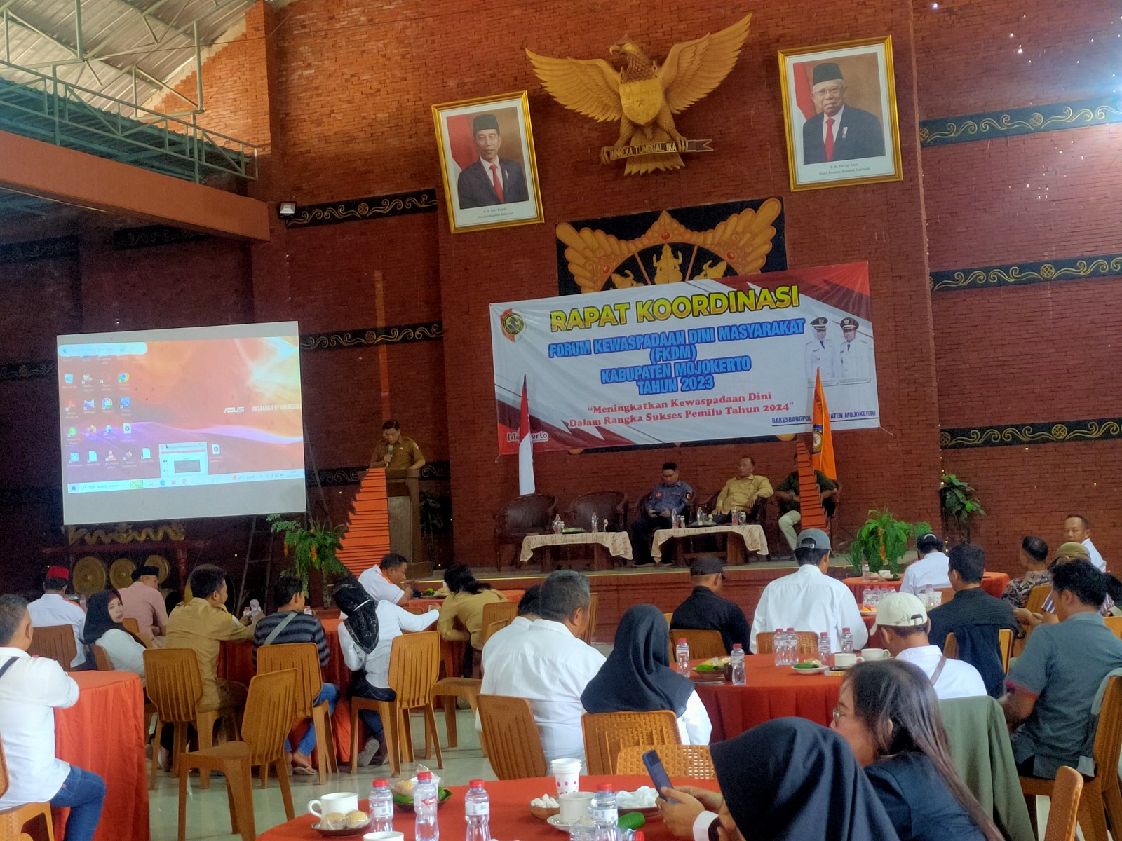 Bakesbangpol Kabupaten Mojokerto Rakor Bersama FKDM, Bawaslu dan KPU