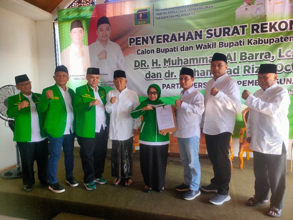 Pilkada Mojokerto, Gus Barra dan Mas Rizal Terima Surat Rekomendasi dari PPP