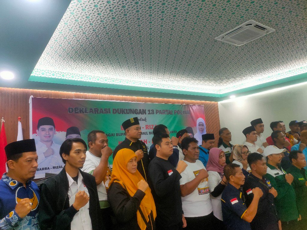 Jelang Pilkada Mojokerto, 13 Parpol Deklarasikan Mubarok