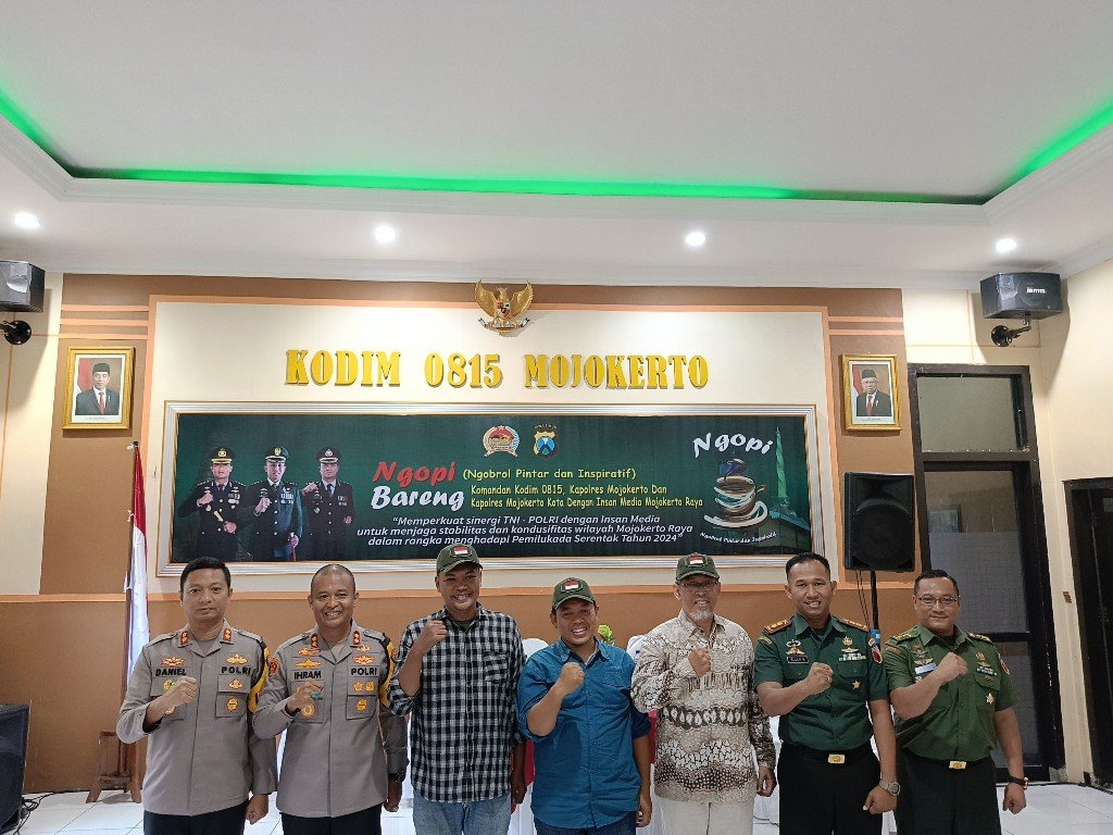 Didampingi Kapolres, Dandim 0815/Mojokerto Gelar Ngopi Bareng Insan Media