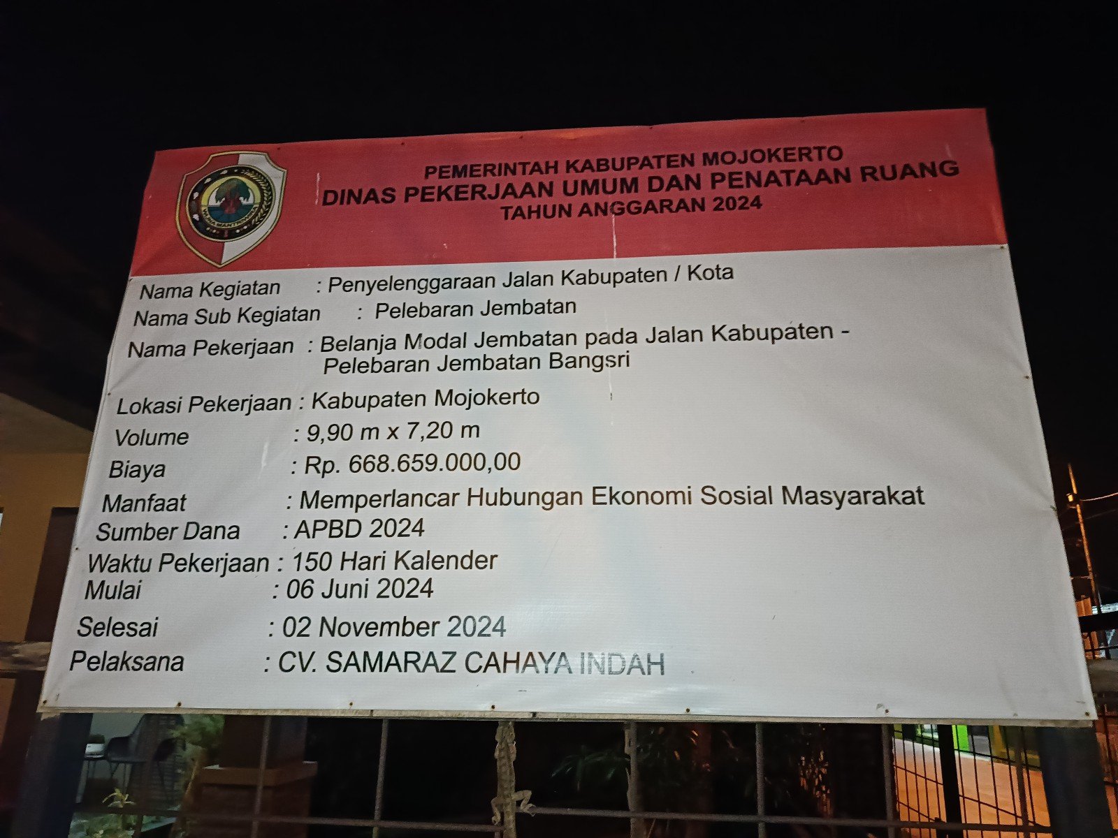 Kabid Bina Marga DPUPR Kabupaten Mojokerto: Jembatan Bangsri Modopuro Selesai Dikerjakan