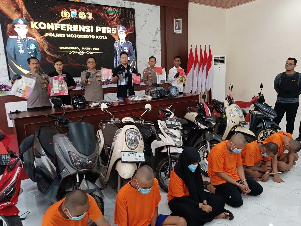 Polres Mojokerto Kota Amankan 6 Pelaku Curanmor