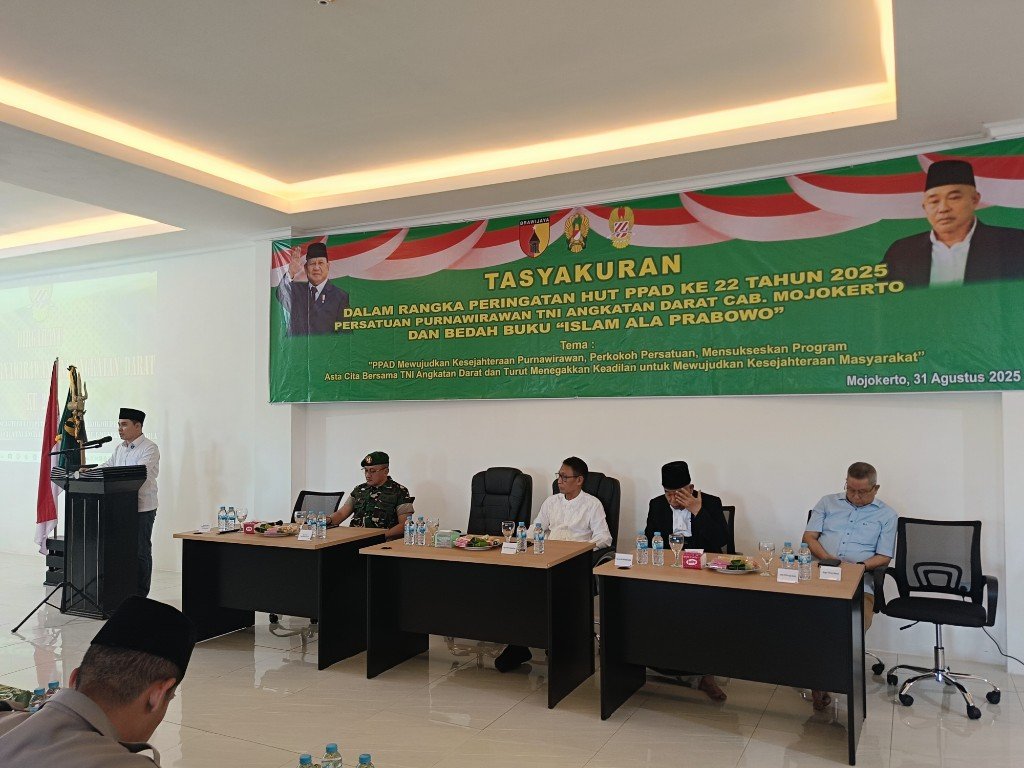 Tasyakuran HUT PPAD Kabupaten Mojokerto Diwarnai Bedah Buku Islam Ala Prabowo