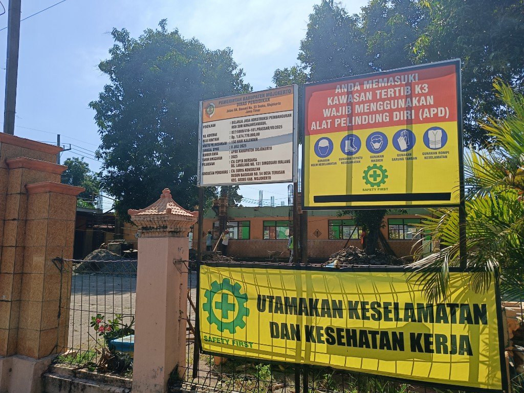 Dispendik Kabupaten Mojokerto Belanja Jasa Kontruksi Pembangunan Ruang Kelas Baru SDN Banjartanggul