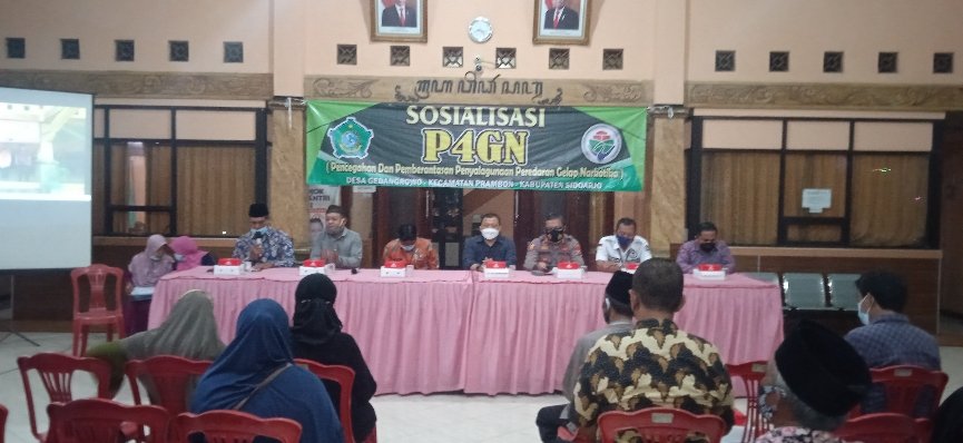 BNNK Sidoarjo Memberikan Penyuluhan P4GN Di Gedang Rowo Prambon