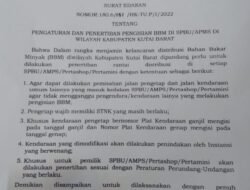 Bupati Kutai Barat Terbitkan Surat Edaran Pengaturan dan Penertiban Pengisian BBM