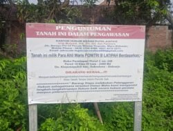 Keluarga ahli waris Ponitri pasang plang pemberitahuan