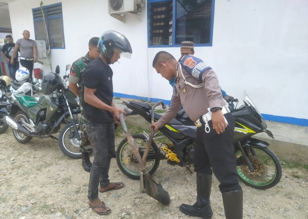 Satlantas Polres Aceh Timur Amankan Puluhan Knalpot Racing