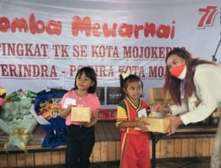 Gaungkan Kebhinekaan, Gerindra Kota Mojokerto Adakan Lomba Mewarnai