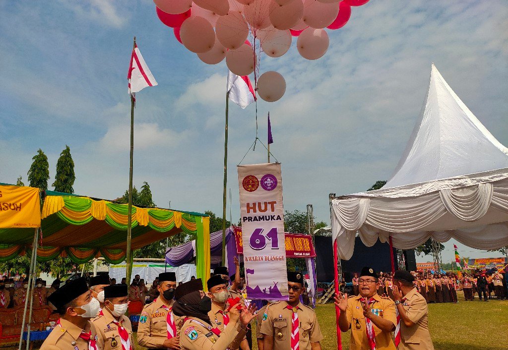 HUT Pramuka ke-61 di Tumapel, Bupati Mojokerto Berpesan untuk Mengabdi Tanpa Batas