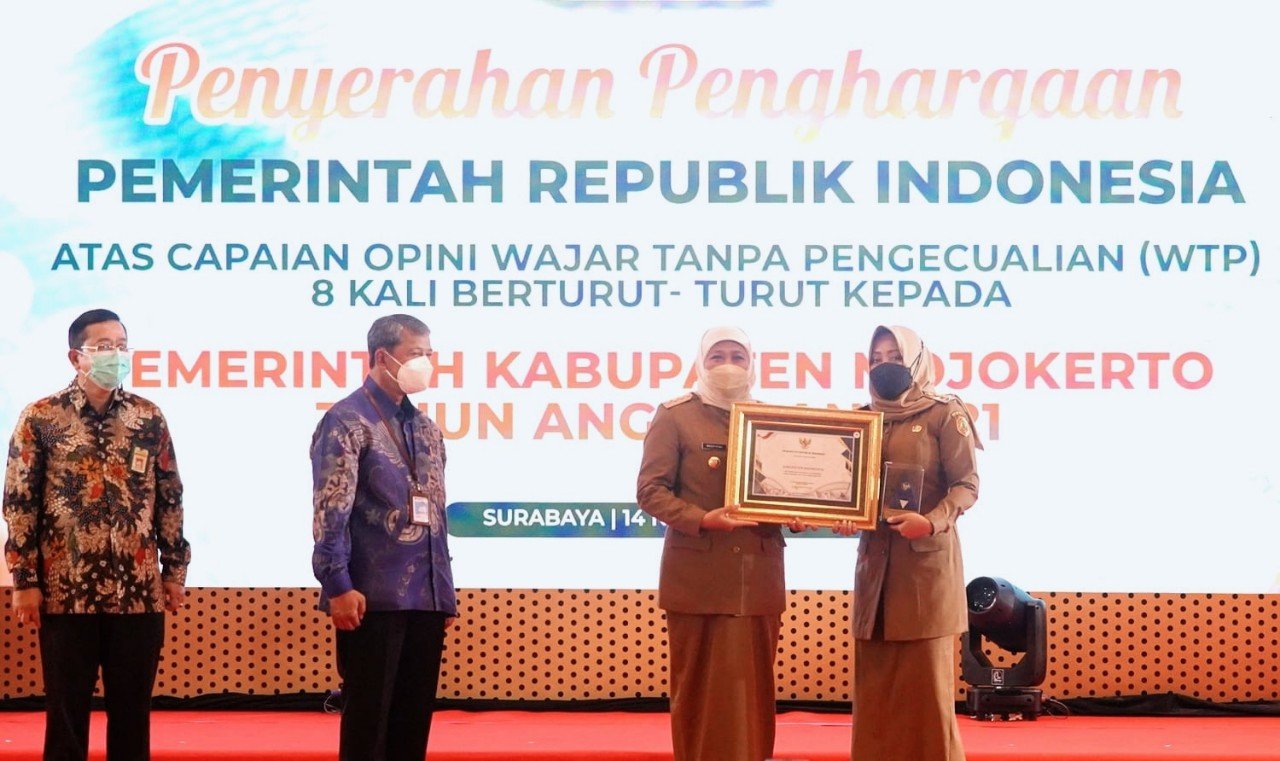 Pemkab Mojokerto Raih Opini WTP, Khofifah Berharap Kesejahteraan Masyarakat Jadi Outcomenya