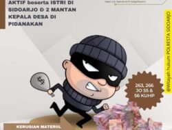 Jual Sawah Fiktif, Oknum Kades dan Mantan Kades di Sidoarjo Dipolisikan