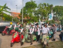 Gaya Nyentrik PKB Kabupaten Mojokerto Daftar Bacaleg Sambil Konvoi Vespa