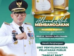 Raih Penghargaan, Ali Kuncoro Apresiasi Kinerja Dua Unit Penyelenggara Pelayanan Publik Pemkot Mojokerto
