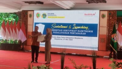 Kantor Pertanahan Kabupaten Mojokerto Launching Sertifikat Elektronik