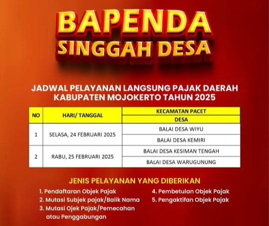 Bapenda Singgah Desa Jadi Program Inovatif Bapenda Kabupaten Mojokerto