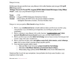 Hak Jawab dan Hak Koreksi Anggota DPRD Halsel Berinisial YM
