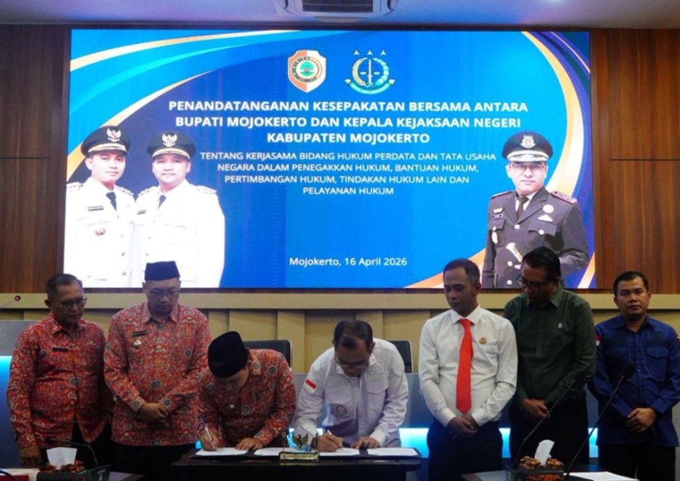 Dorong Tata Kelola Pemerintahan Berlandaskan Kepastian Hukum, Bupati Mojokerto Perbarui MoU dengan Kejaksaan Negeri