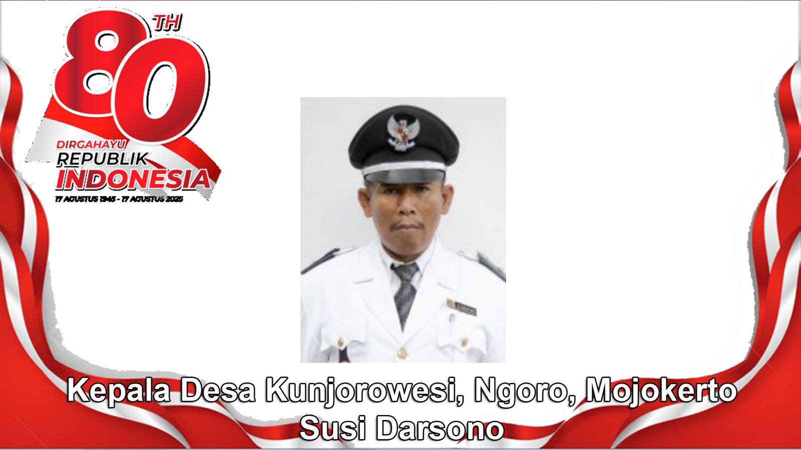 Kepala Desa Kunjorowesi Mengucapkan Dirgahayu RI Ke-80 Tahun